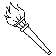Minimalist Liberty Torch Line Icon