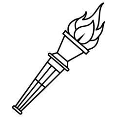 Minimalist Liberty Torch Line Icon