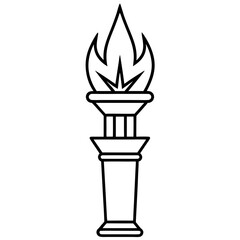 Minimalist Liberty Torch Line Icon