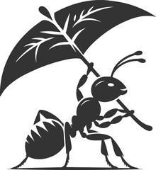 Vector ant silhouette black illustration drawing