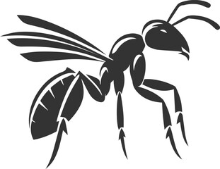 Vector ant silhouette black illustration drawing