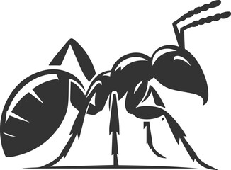 Vector ant silhouette black illustration drawing