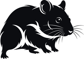 Minimal Hamster Logo - Simple Rodent Silhouette Design