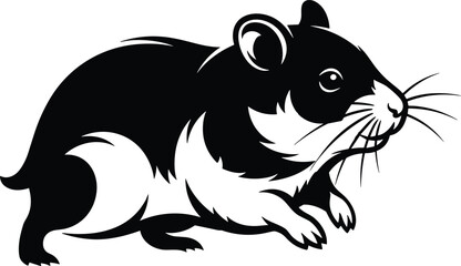 Cartoon Style Hamster Silhouette - Modern Logo Design