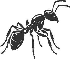 Vector ant silhouette black illustration drawing