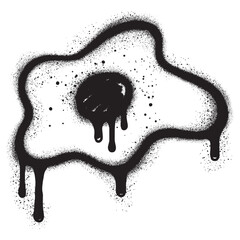 Fried eggs in urban graffiti style with black spray paint. vector illustration.