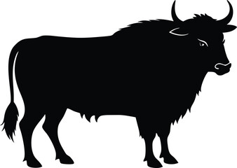 yak  black silhouette vector,yak icon styel