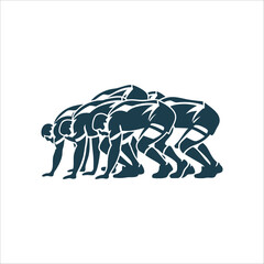Rugby Scrum Formation Silhouette Illustration Scrum Formation Pack of players locked together