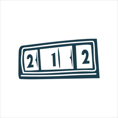 Retro Scoreboard Simple Outline Vector Illustration Scoreboard Outline Simple retro style