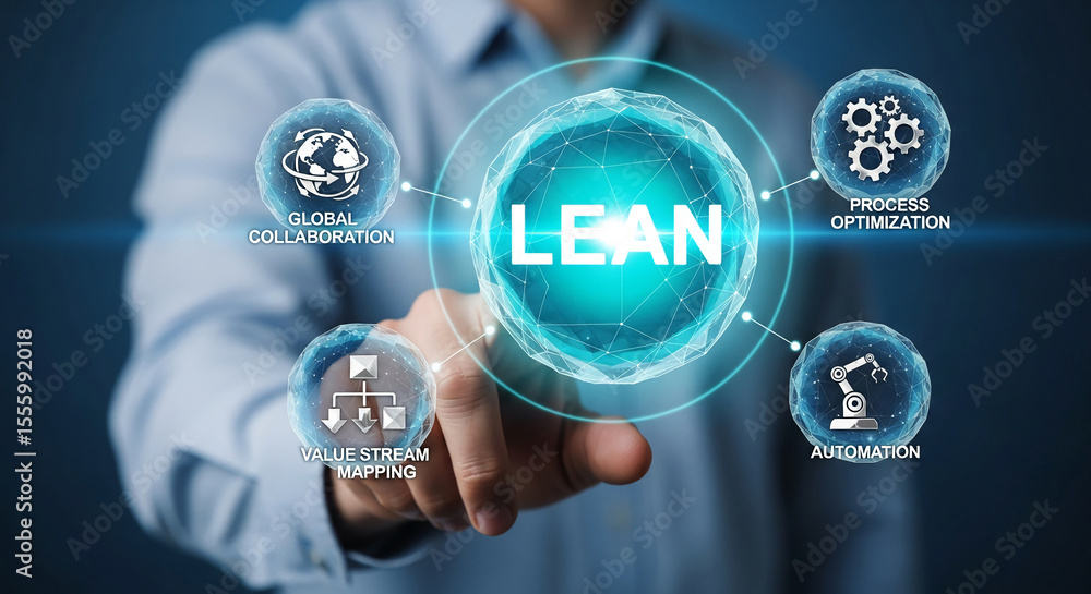 Poster person uses digital interface with 