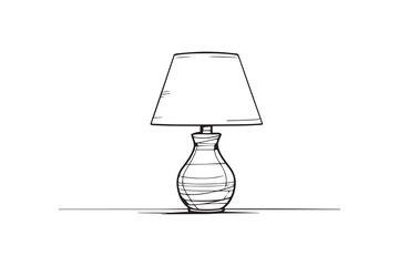 Table lamp line art and black color