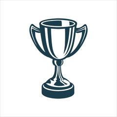 Elegant Trophy Cup Vector Illustration Isolated Trophy Cup Sleek single handle cup