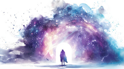 watercolor painting style Dimension gatekeeper
