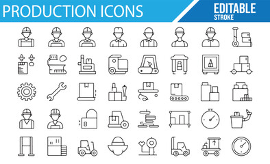 Industry and Factory Production Symbols for Web Design