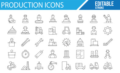 Editable Icons for Production and Manufacturing