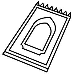 Minimalist Prayer Rug Vector Line Art