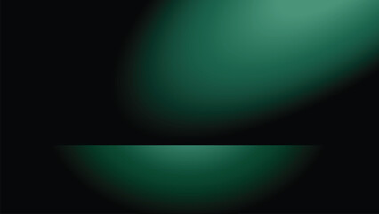 Dark emerald green studio background with light glow, abstract space vector illustration