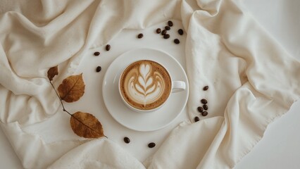 Cozy Coffee with Autumn Vibes clean background