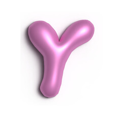 3D Glossy Purple Letter Y