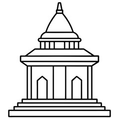 Sacred Shrine Line Art Design