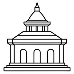 Sacred Shrine Line Art Design