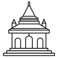 Sacred Shrine Line Art Design