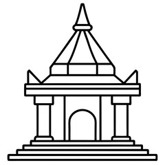 Sacred Shrine Line Art Design