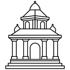 Sacred Shrine Line Art Design