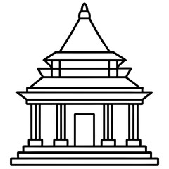 Sacred Shrine Line Art Design