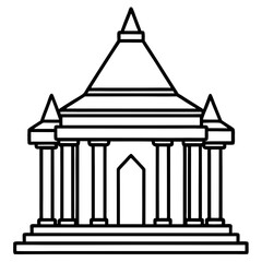 Sacred Shrine Line Art Design