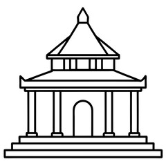Sacred Shrine Line Art Design