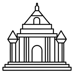 Sacred Shrine Line Art Design