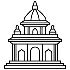 Sacred Shrine Line Art Design