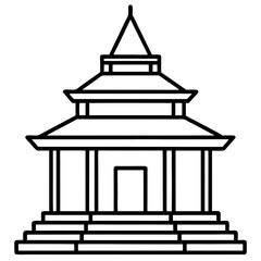 Sacred Shrine Line Art Design