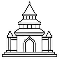 Sacred Shrine Line Art Design