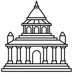 Sacred Shrine Line Art Design