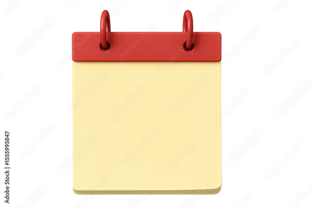 Fototapete 3d rendering of a blank notepad with red spiral binding, perfect for adding your own text or design