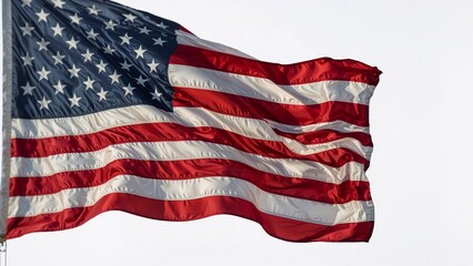 Waving American Flag with clear sky