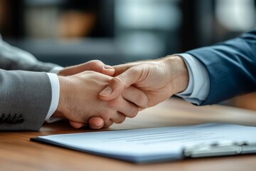 Car rental service concept. Close-up view of the hand of the agent giving the car key to the customer after signing the rental contract., Generative AI