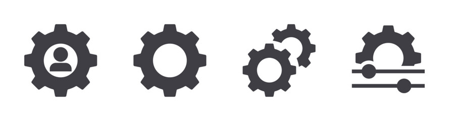 Setting icons set. Solid web icons. Vector illustration