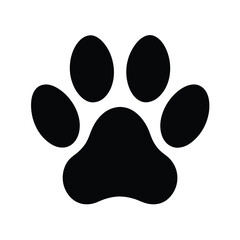 Simple Black Paw Print Illustration on a White Background