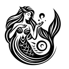 Obraz premium vector, tattoo, symbol, illustration, silhouette, animal, fish, christmas, logo, bird, design, art, sea, icon, tree, cartoon, boat, dragon, black, set, water, tribal, holiday, sign, monster