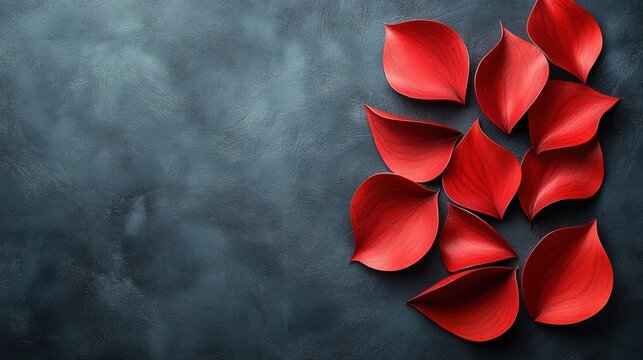 Abstract floral design with petals forming parabolic curves. Minimalist composition with text space