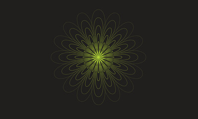 spirograph with circles, spiral graphic line, spirograph, abstract element on a black background, spirograph image