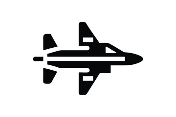 Simple Black Silhouette of a Fighter Jet