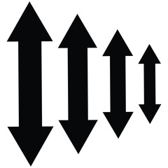 Dual arrow. long double-ended arrow. Vector illustration.