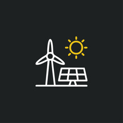 Green energy icon logo flat vector design