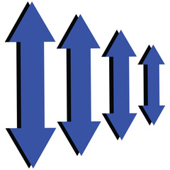 Dual arrow. long double-ended arrow. Vector illustration.