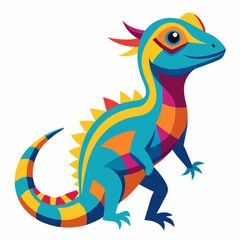 dragon, lizard vector illustration, animal, isolated on white background