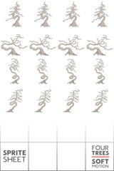 Tree spritesheet soft animation set soft motion.eps